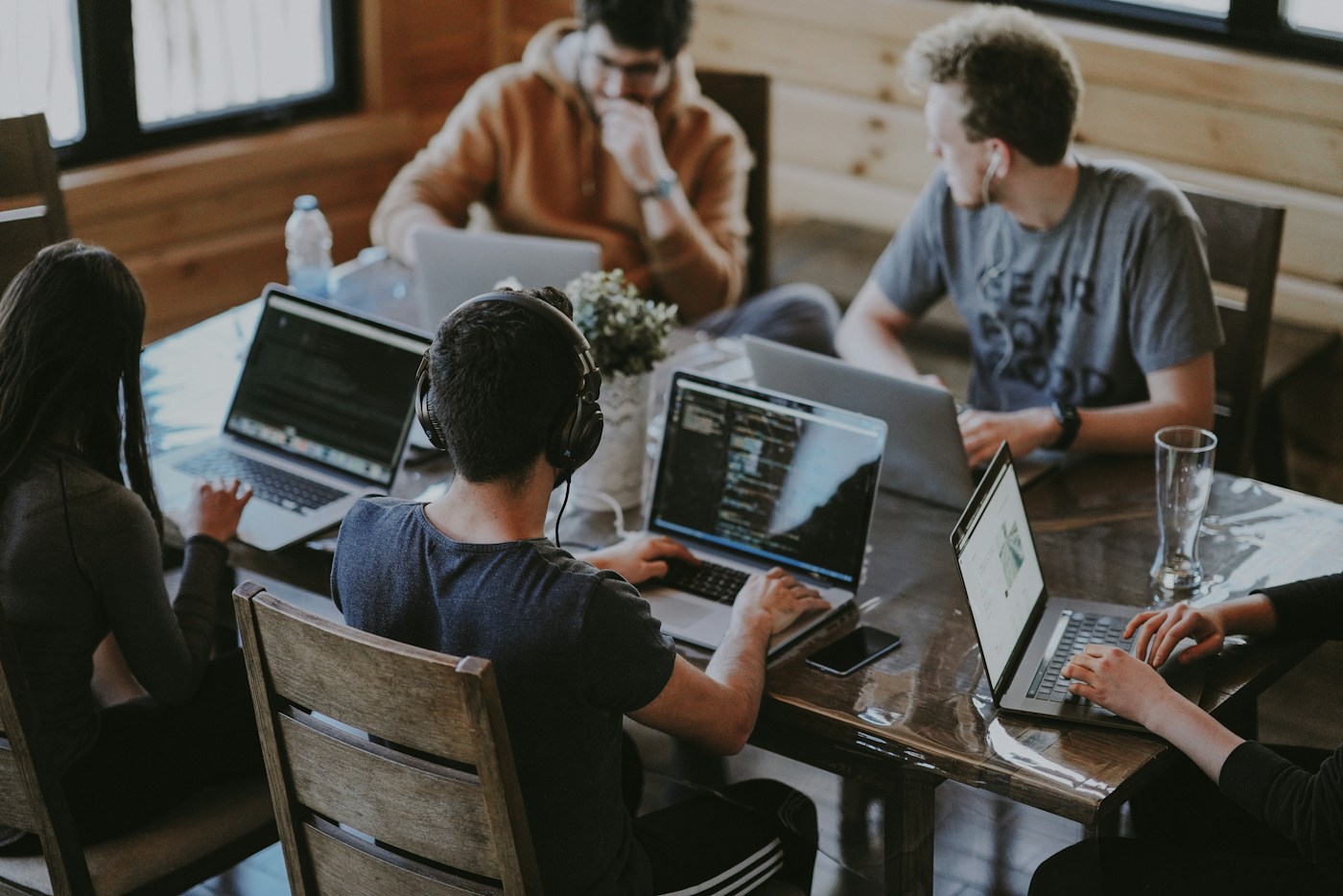 Professionals working together on an application plan